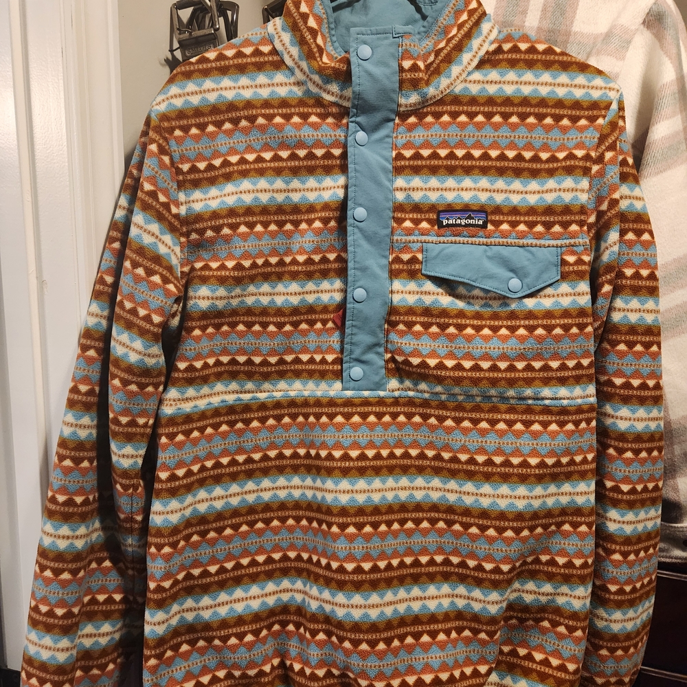 Patagonia Brown and Blue Patterned Pullover